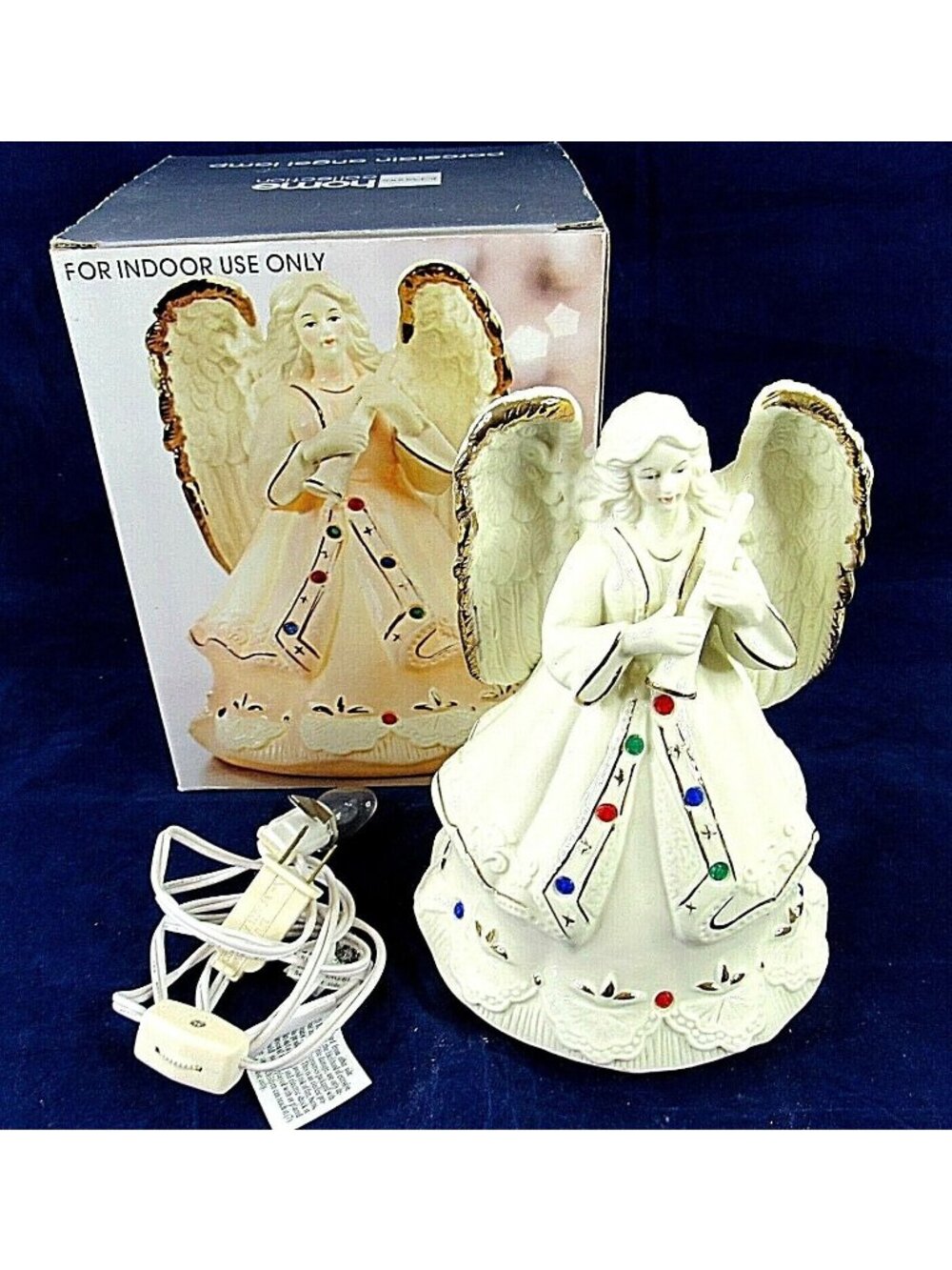 Vintage Angel Lamp Night Light JC Penney Porcelain Home Collection 9"